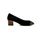 Scarpe Aragì - Decollette Tacco 4,5cm in Pelle Scamosciata - Vita - Nero/Tortora